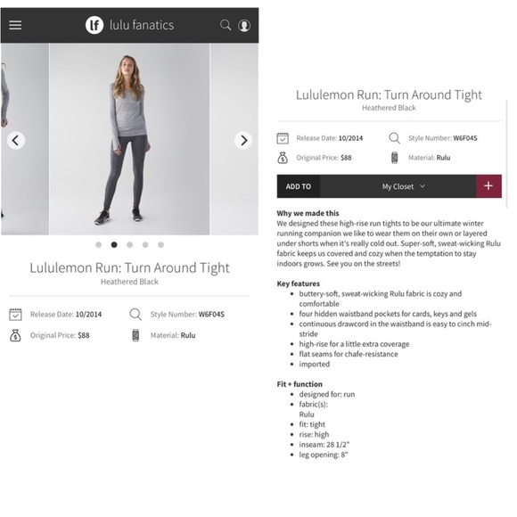 Lululemon Run: Turn Around Tights - Picture 6 of 13